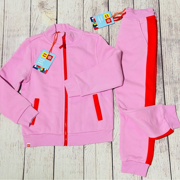 Lego x Target Youth 2 Piece Track Jacket + Jogger Set Pink Size Small NEW - Picture 6 of 10